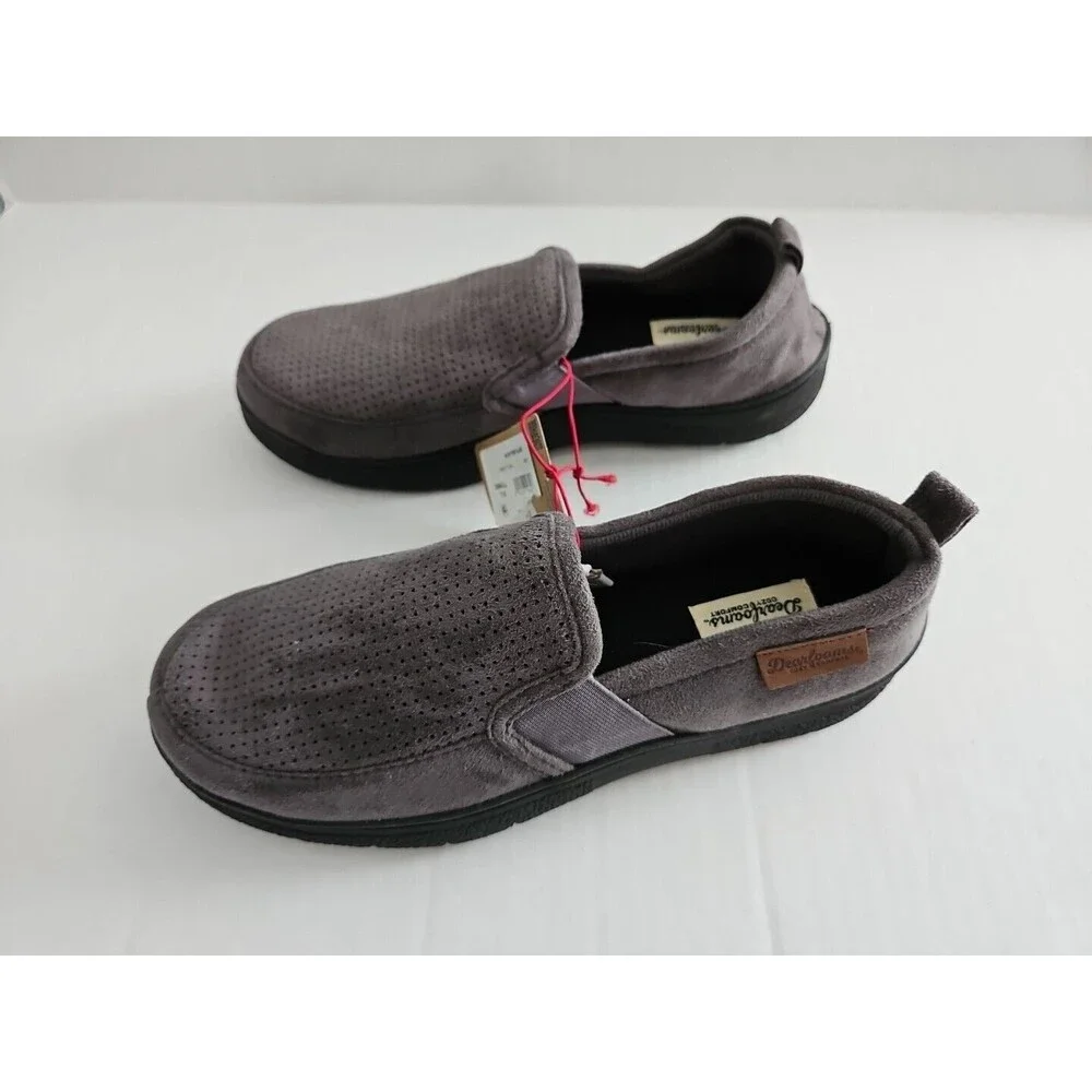 7-8 (S) Men's Cozy Comfort Perforated Microsuede Slipper Gel Memory Foam #4599